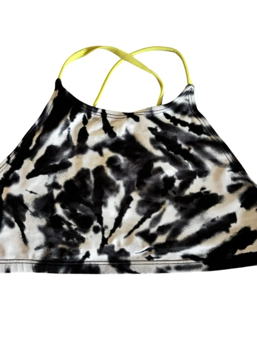Justice Black & White Tie-Dye Bikini with Yellow Trim